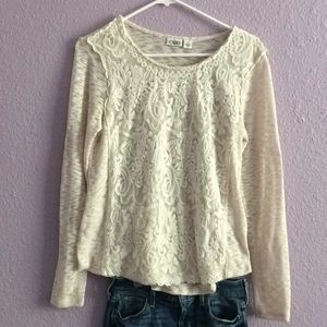 S floral lace long sleeve